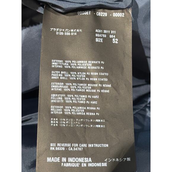 Prada Mens Jacket Size 52 (US L) Bwn/Blue Windbreaker Full Zip Pockets LTWT - Picture 7 of 8